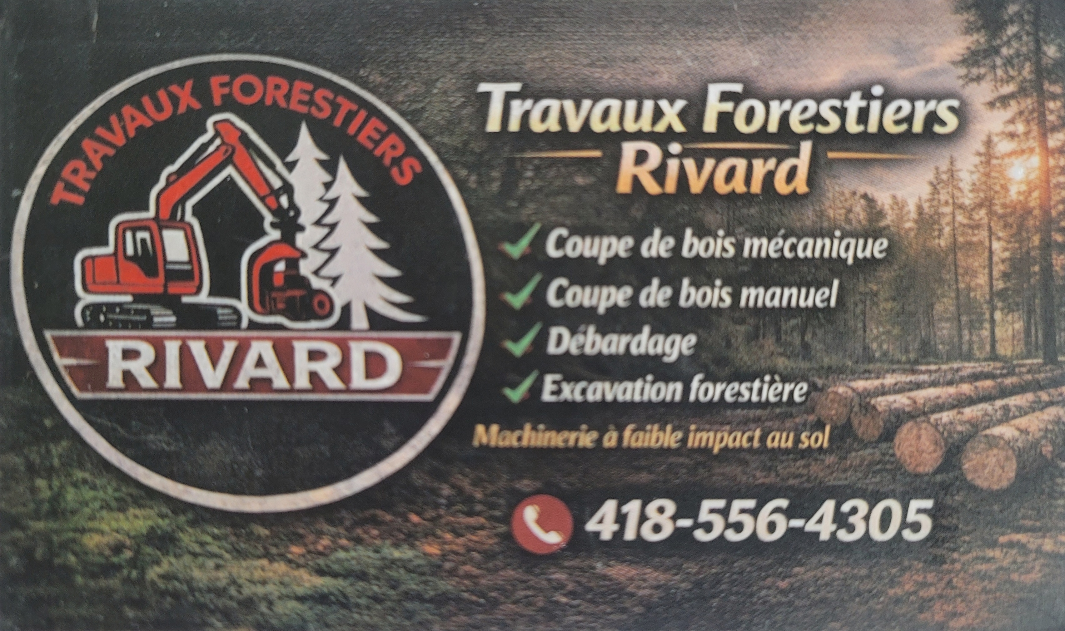 Carte d'affaire — Travaux Forestiers Rivard
